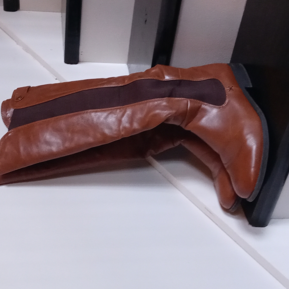 Tall knee high boots wide leg